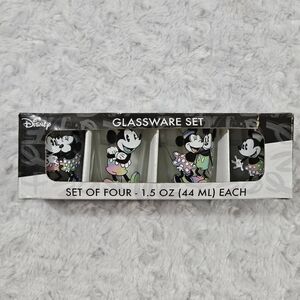 Disney Mickey And Minnie Shot Glass Set 4 Pieces Rainbow Color